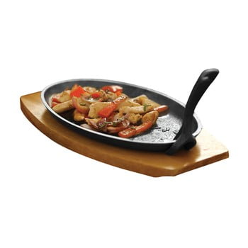 Set tocător de lemn și platou pentru aperitiv cald premier housewares sizzler