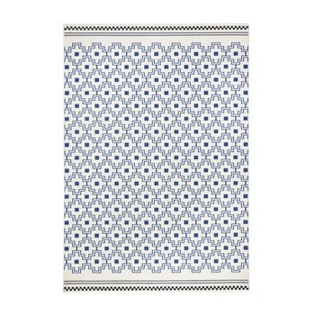 Covor zala living cubic, 70 x 140 cm, albastru - alb