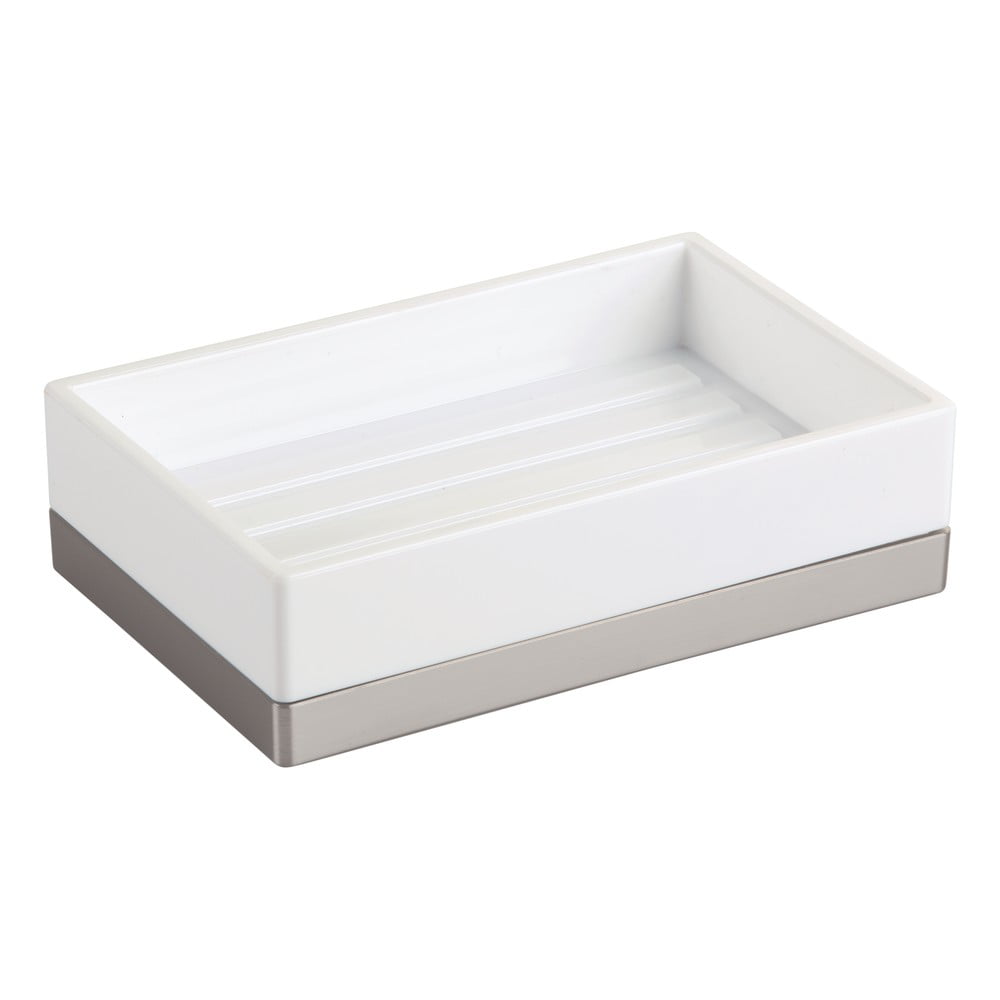 Bílá mýdlenka iDesign Clarity, 13 x 8 cm