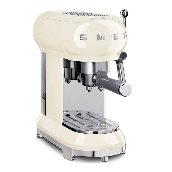 Krémové bílý pákový kávovar na Espresso SMEG