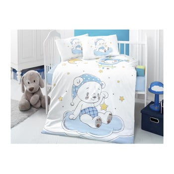 Lenjerie de pat din bumbac pentru copii night bear, 100 x 150 cm