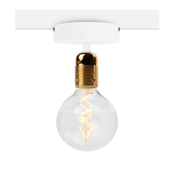 Bílé stropní svítidlo se zlatou objímkou Bulb Attack Uno Basic