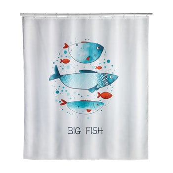 Perdea de baie lavabilă wenko big fish, 180 x 200 cm