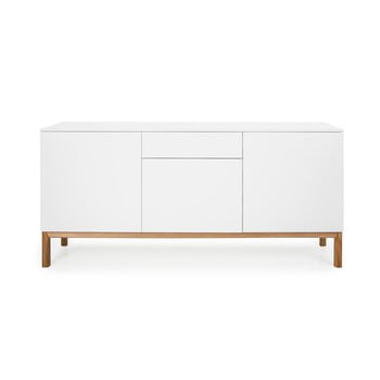 Dulap cu detalii în decor de stejar cu 3 uși tenzo patch, alb