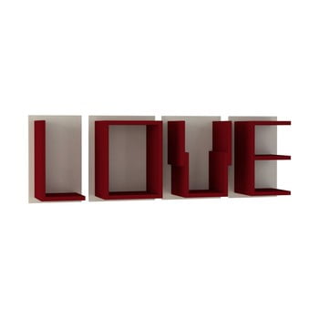 Set 4 rafturi de perete homitis love claret red