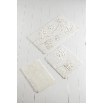 Set 3 covorașe de baie confetti bathmats, alb