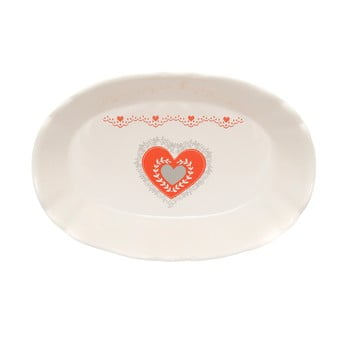 Platou oval din ceramicăř Kasanova Heart, 24 x 16 cm