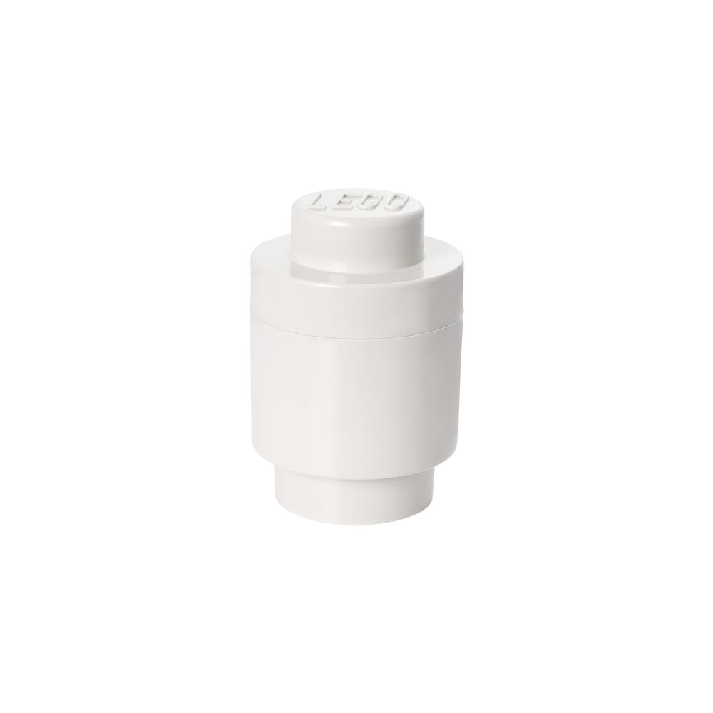 Bílý úložný kulatý box LEGO®, ⌀ 12,5 cm