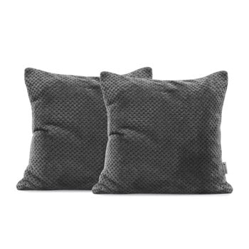 Set 2 fețe de pernă din microfibră decoking henry, 45 x 45 cm, gri închis