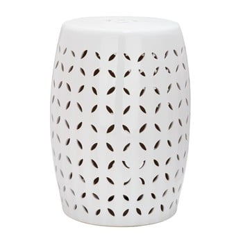 Măsuță din ceramică adecvată pentru exterior safavieh lattice petal, ø 33 cm, alb