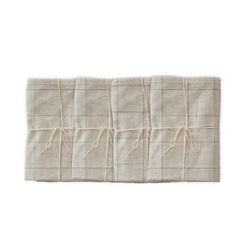 Set 4 șervețele textile linen couture green lines, 43 x 43 cm