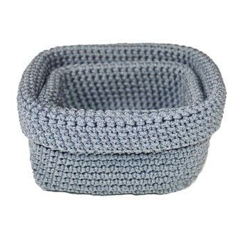 Set 2 coșuri croșetate jocca crochet, gri