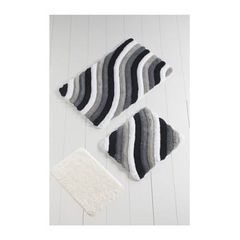 Set 3 covoare de baie colorful, gri