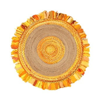 Covor din  iută și  bumbac eco rugs gold, Ø 120 cm