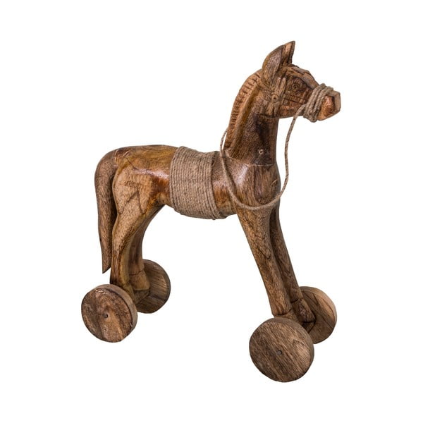 Dekorativní dřevěná socha koně Antic Line Cheval, výška 31 cm