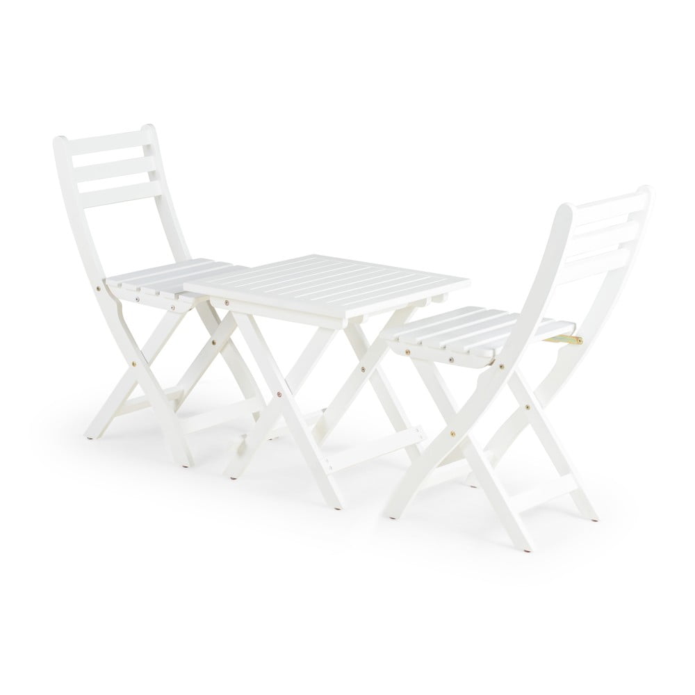 Bílý zahradní jídelní set pro 2 osoby Bonami Essentials Siena, 50 x 50 cm