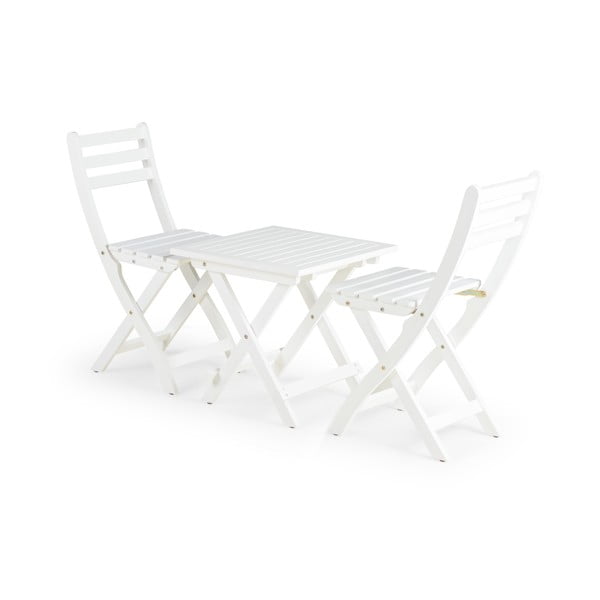 Bílý zahradní jídelní set pro 2 osoby Bonami Essentials Siena, 50 x 50 cm