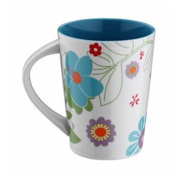 Cană din porțelan flowers, 400 ml, albastru