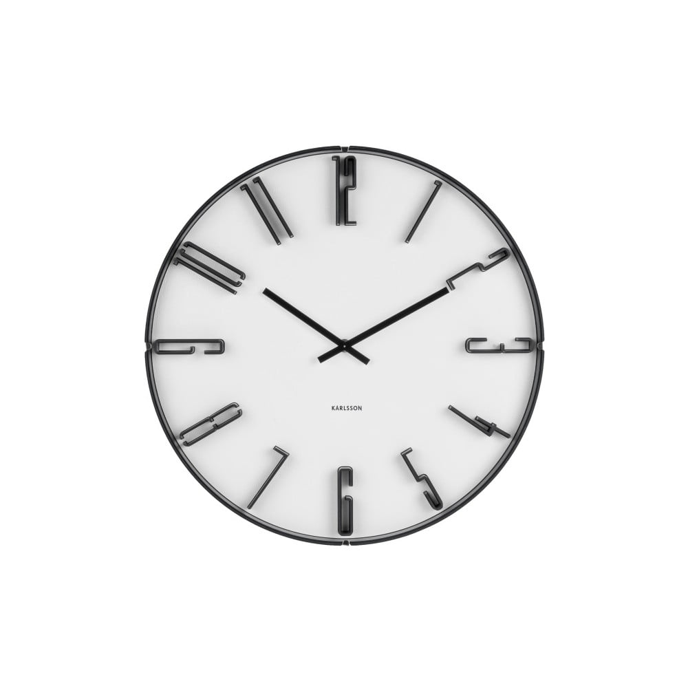 Bílé nástěnné hodiny Karlsson Sentient, ⌀ 40 cm