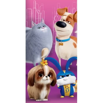 Prosop din bumbac pentru copii halantex the secret life of pets 2, 70 x 140 cm, roz