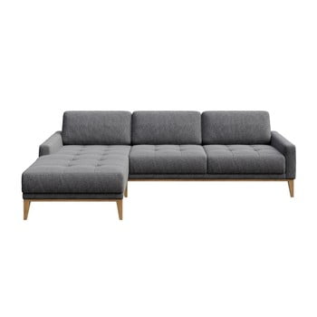 Colțar cu șezlong pe partea stângă mesonica musso tufted, cenușiu