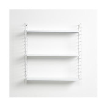 Etajeră cu 3 nivele cu polițele albe metaltex libro, lungime 70 cm