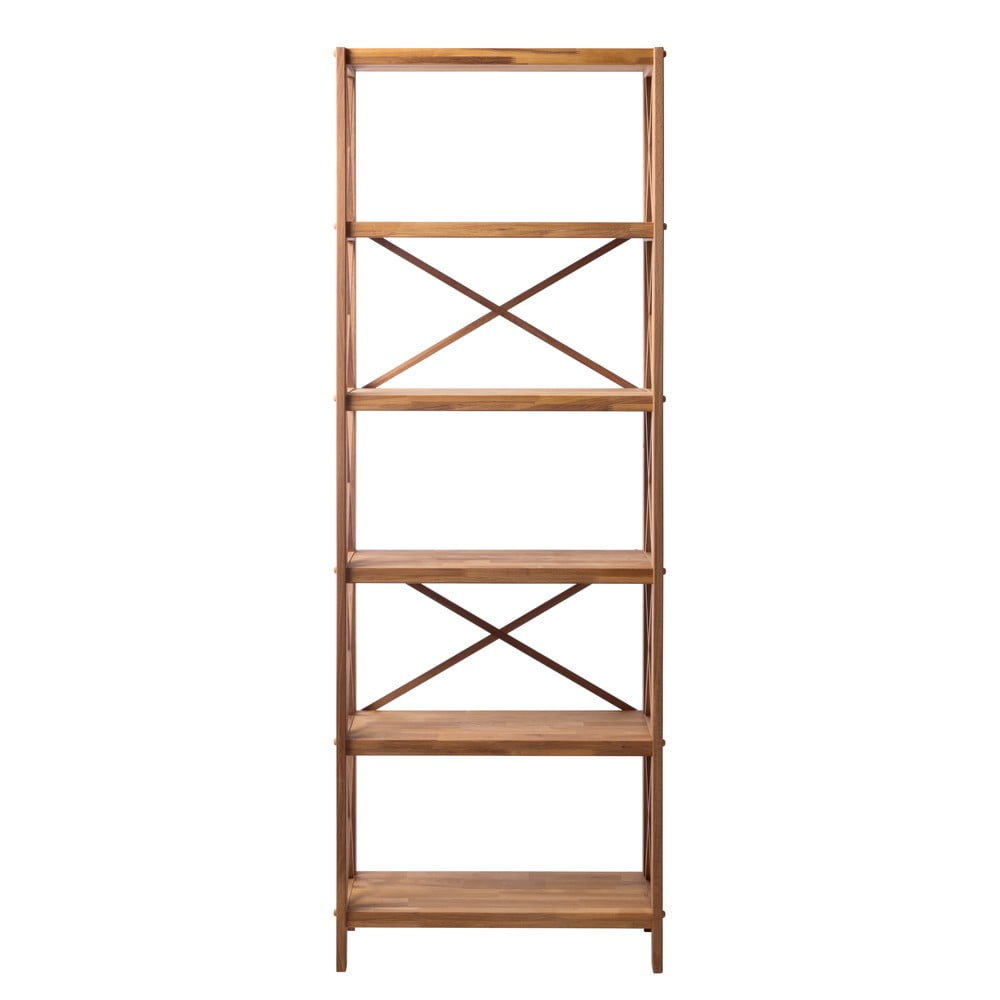 Regál z dubového dřeva v přírodní barvě 70x198 cm X-Shelf – Unique Furniture