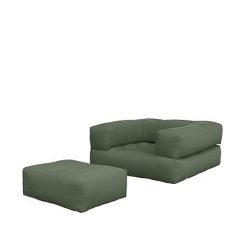 Fotoliu extensibil Karup Design Cube Olive Green, verde
