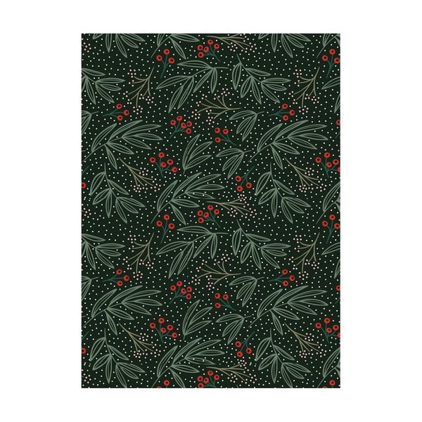 Zelený balicí papír eleanor stuart No. 7 Winter Floral