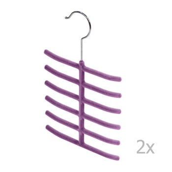 Set 2 umerașe pentru cravate/eșarfe domopak living, violet