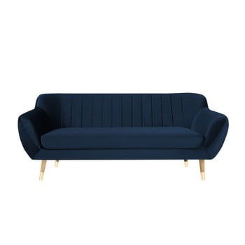 Canapea cu 3 locuri Mazzini Sofas Benito, albastru închis