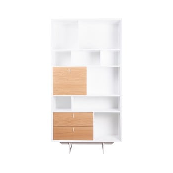 Bibliotecă sømcasa porto, înălțime 193 cm, maro - alb