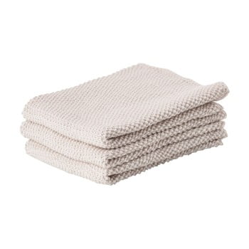 Set 3 prosoape de bucătărie zone prado, 27 x 27 cm, bej deschis