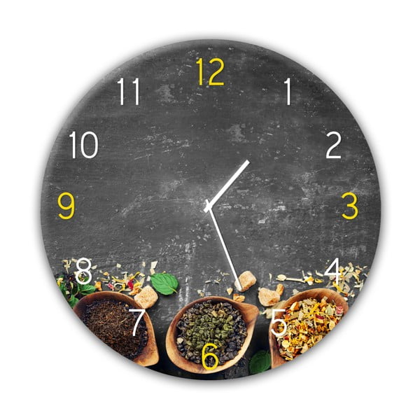 Nástěnné hodiny Styler Glassclock Tea, ⌀ 30 cm