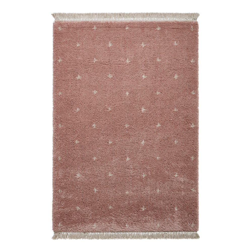 Růžový koberec Think Rugs Boho Dots, 120 x 170 cm