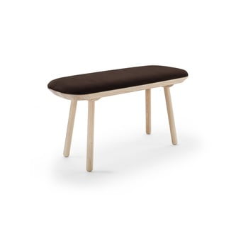 Bancă tapițată din catifea emko naïve, 100 cm, maro-natural
