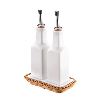 Set recipiente din porțelan pentru ulei și oțet saleen korbeige