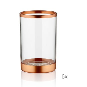 Set 6 pahare mia glam bronze, 100 ml