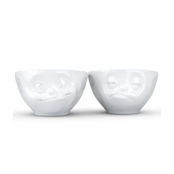 Set 2 boluri din porțelan, dulce 58products, alb