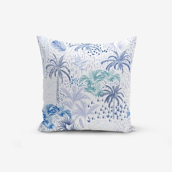 Față de pernă minimalist turquise palm, 45 x 45 cm