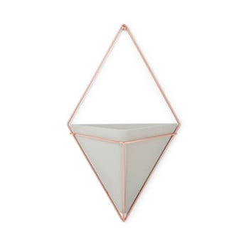 Ghiveci suspendat din ceramică și cadru arămiu umbra trigg, lățime 22 cm