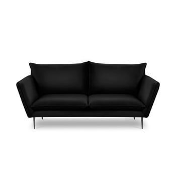 Canapea cu 3 locuri din catifea mazzini sofas acacia, lungime 205 cm, negru