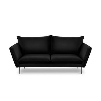 Canapea cu 3 locuri din catifea Mazzini Sofas Acacia, lungime 205 cm, negru