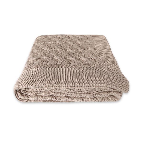 Béžová bavlněná deka Homemania Decor Softy, 130 x 170 cm