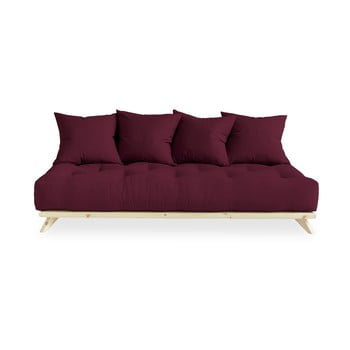 Canapea karup design senza natural/bordeaux, roșu închis