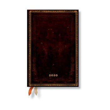 Agendă pentru anul 2020, cu copertă tare Paperblanks Black Morrocan, 160 file, maro imagine