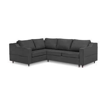Canapea extensibilă cu 5 locuri și spațiu de depozitare mazzini sofas narcisse, pe partea stângă, gri antracit
