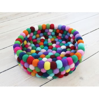 Coș depozitare cu bile din lână wooldot ball basket multi, ⌀ 28 cm