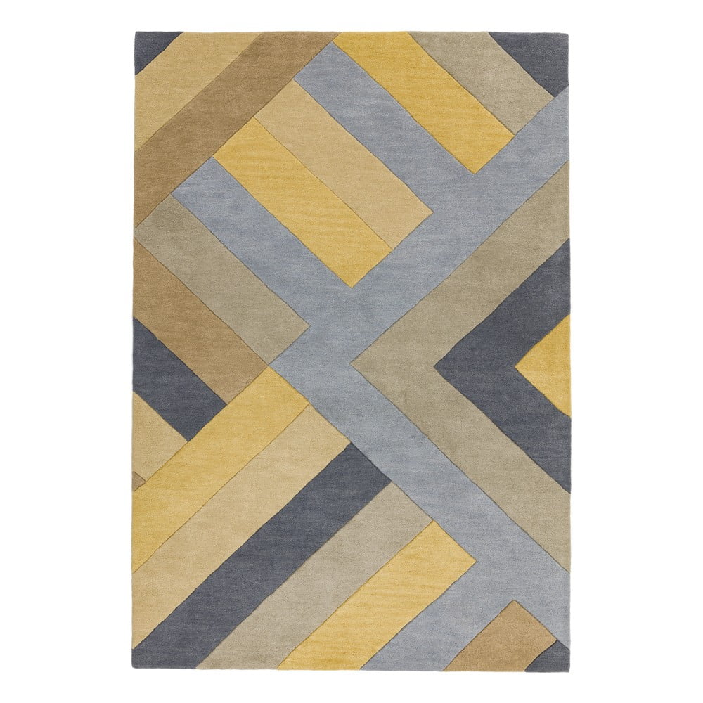 Šedo-žlutý koberec Asiatic Carpets Reef Big Zig, 160 x 230 cm