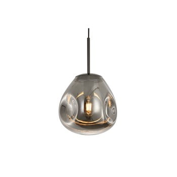 Lustră cu abajur din sticlă suflată leitmotiv pendulum, înălțime 20 cm, gri